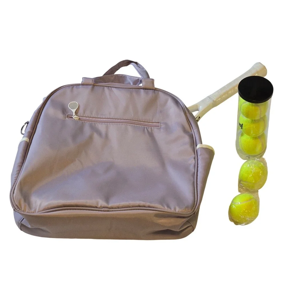 Tennis Bag Set Racket Balls Pink Travel Sport Kit - Picture 8 of 8